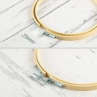 Vista 7 de 60 aros redondos de madera para bordar de bambú de 3 pulgadas para costura de arte y manualidades