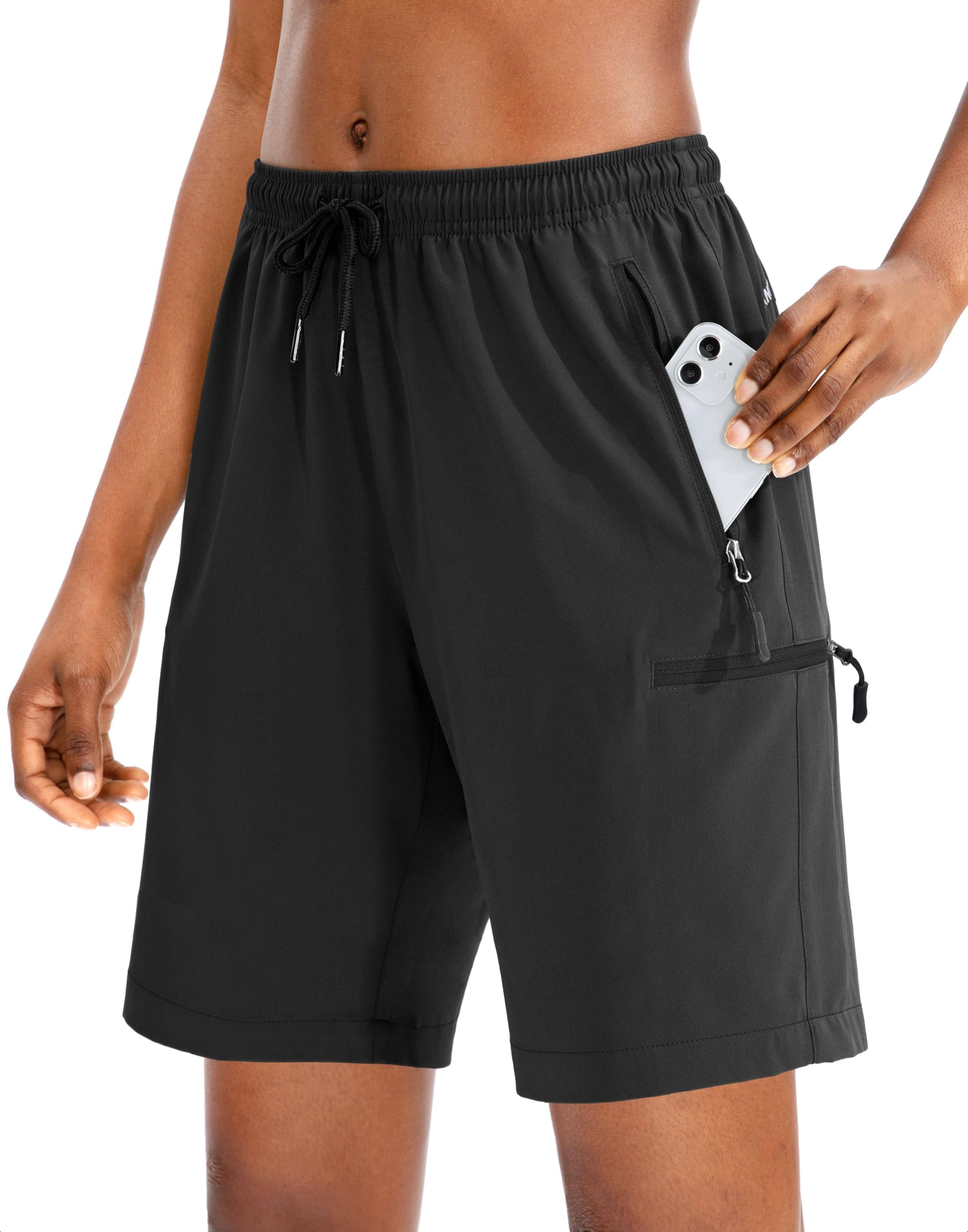 santiny Women's Hiking Cargo Shorts Quick Dry Lightweight Summer Shorts for Women Travel Athletic Golf with Zipper Pockets-picture-50