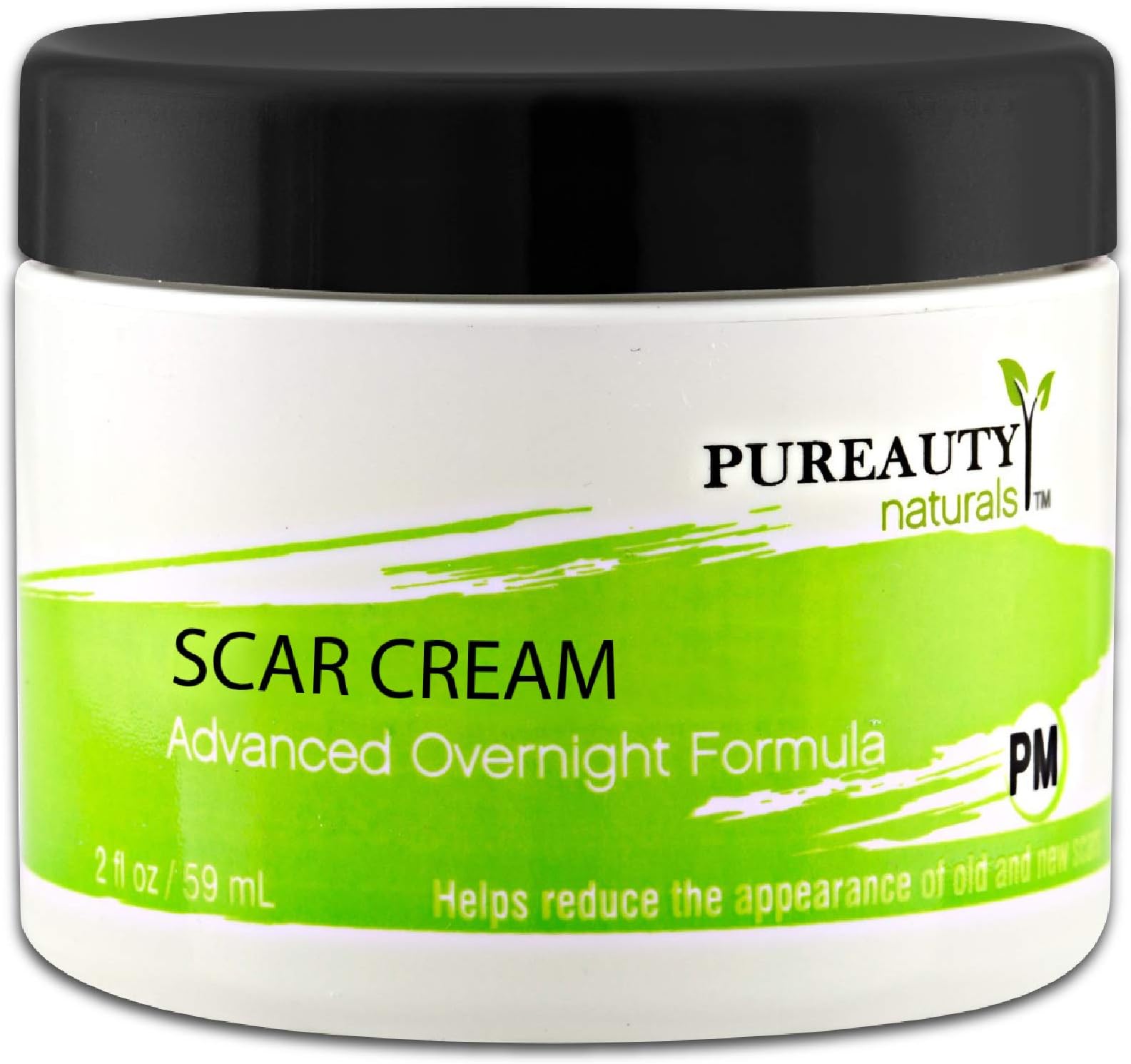 Scar Cream Stretch Mark C Section Surgery Burn Acne - Reduce the Appearance of Old and New Scars, Infused with Essential Oils, Face and Body, Unisex Night Time Formula - Pureauty Naturals - 59ml
