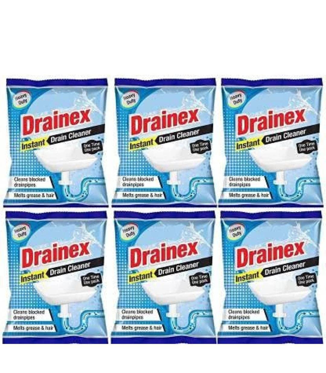 CASTER Drainex Drain Cleaner Powder Removes Blockages in Pipes, Sinks And Septic Tanks (50 Gram) - Pack Of 6 (B0BRV16S9M) Amazon Price History, Amazon Price Tracker