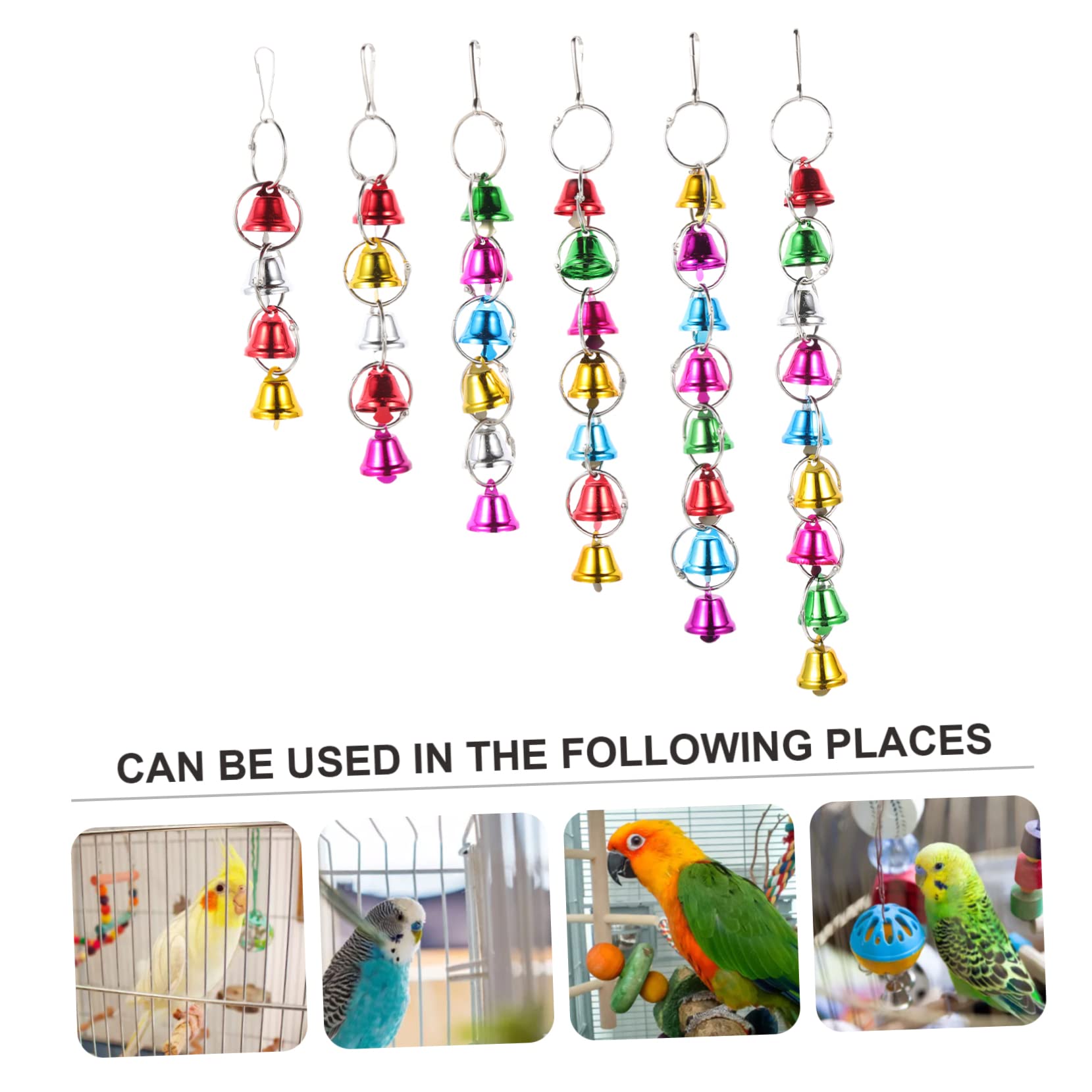 Yardwe 12piezas Campanas para Aves Juguetes Colgantes para Periquitos y Diversión para Decoración De Jaula y Juguetes De Masticar