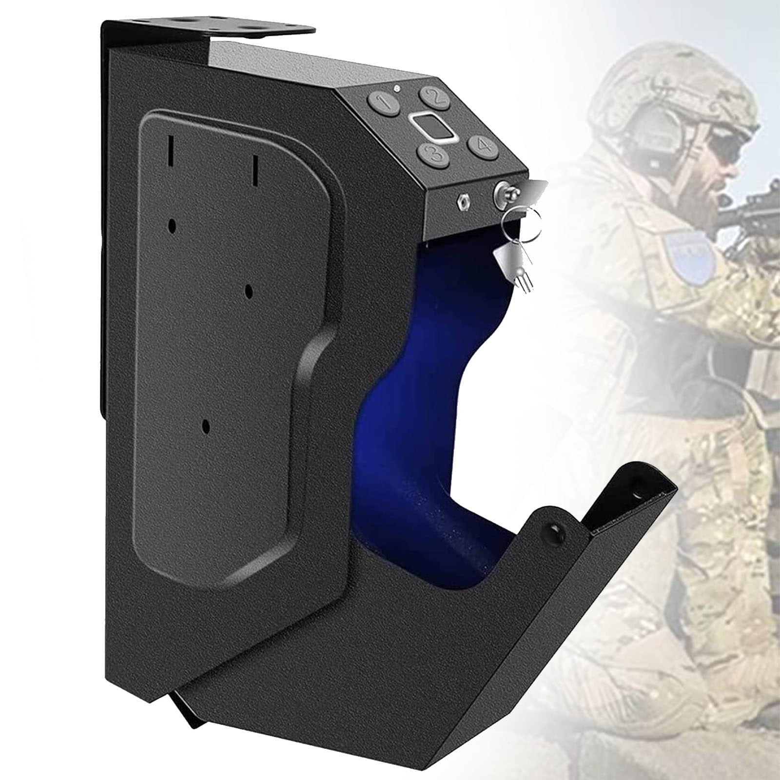 Coffre-fort à empreinte digitale et armoire murale pour armes à feu avec clés de secours