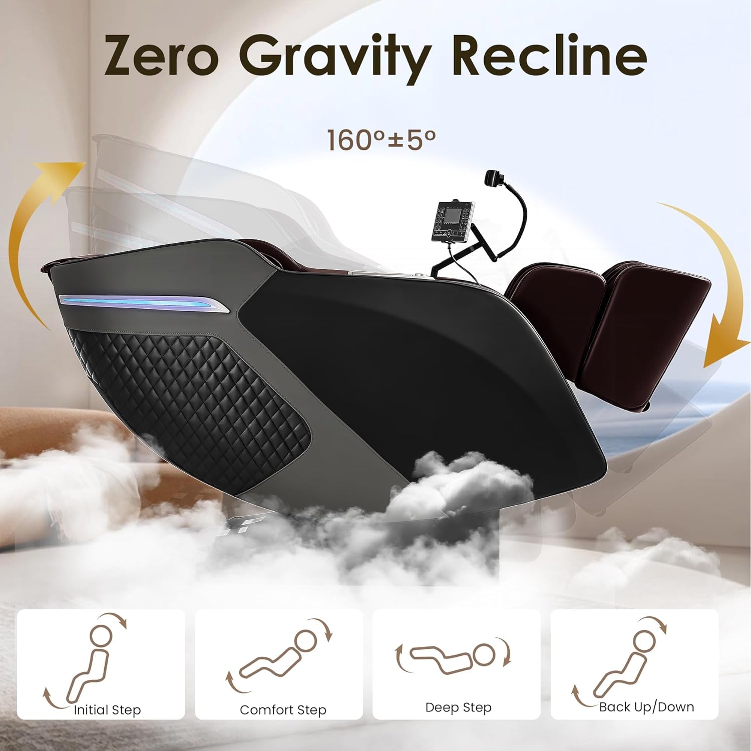 Upgraded 4D Massage Chair Full Body, Zero Gravity SL-Track Massage Chair Recliner with AI, Body Scan, Heating, Calf Kneading, Rocking Sleep Mode, Airbags, Foot Rollers, 18 Auto Modes