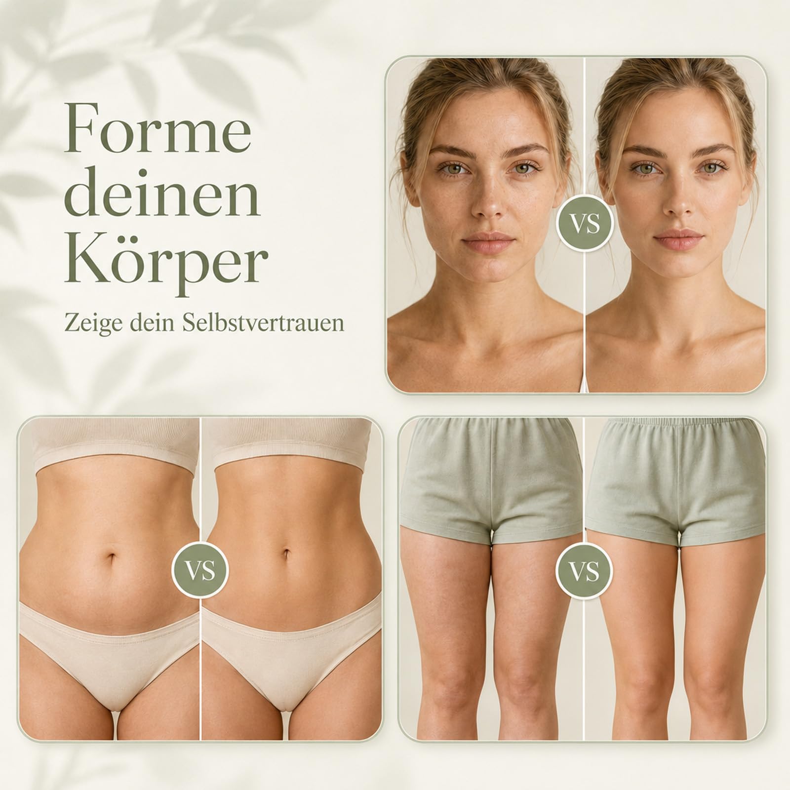 3-in-1 Anti Cellulite Massagegerät elektrisch: EMS, Vakuum Schröpfgerät, red light therapy, Lipödem/Lymphdrainage, Hautstraffung Bauch Beine Po Rücken, 3 Modi 10 Stufen, Sprachansage, 4 Aufsätze, Box