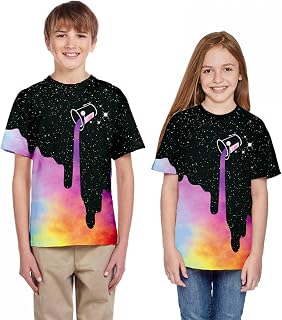 Crianças Adolescentes Crianças Meninas Meninos Roupas de Verão Camiseta Manga Curta Tops 7-14 Anos Impressão 3D Camiseta Casual Desenho Animado