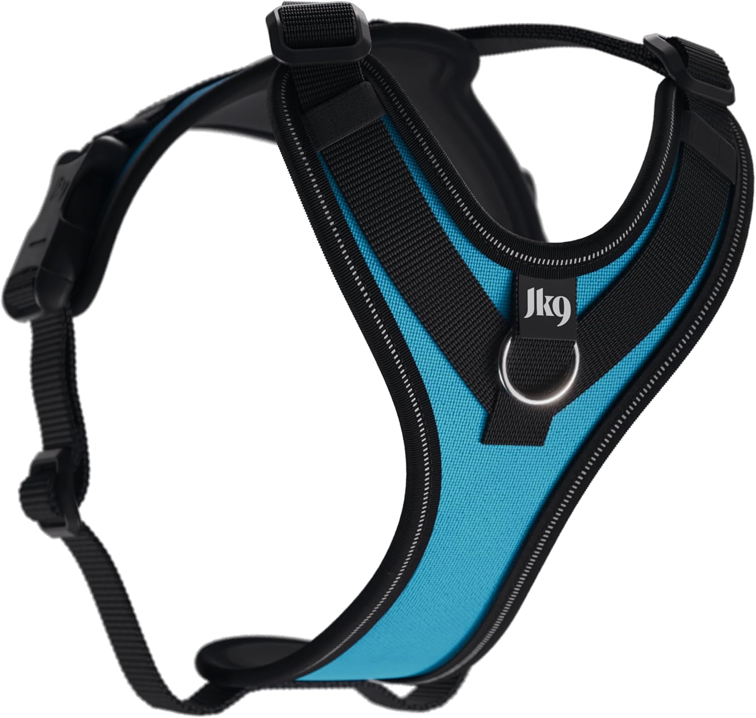 JK9 Longwalk Light Dog Harness with Tracker Pocket, Aquamarine, Size: S