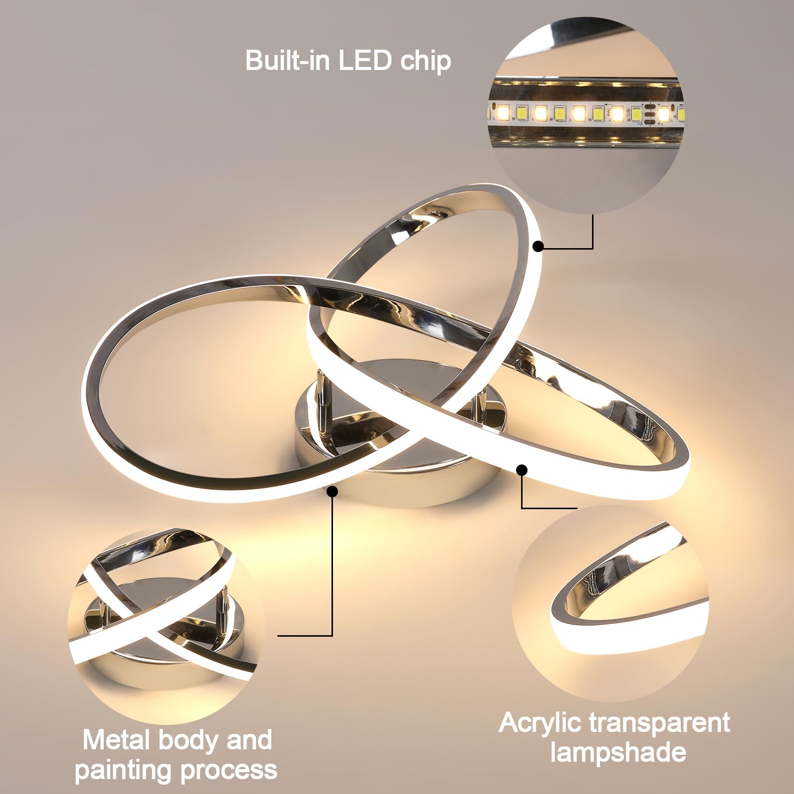 DELIPOP Plafoniera LED Sufitowa Ściemnialna 36W, Pilot 3000-6500K