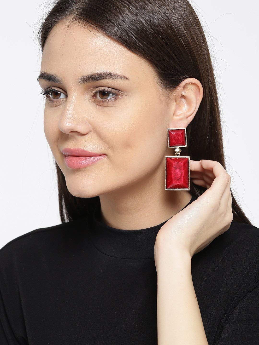 Women's Gold-Toned Handcrafted Geometric Drop Earrings
