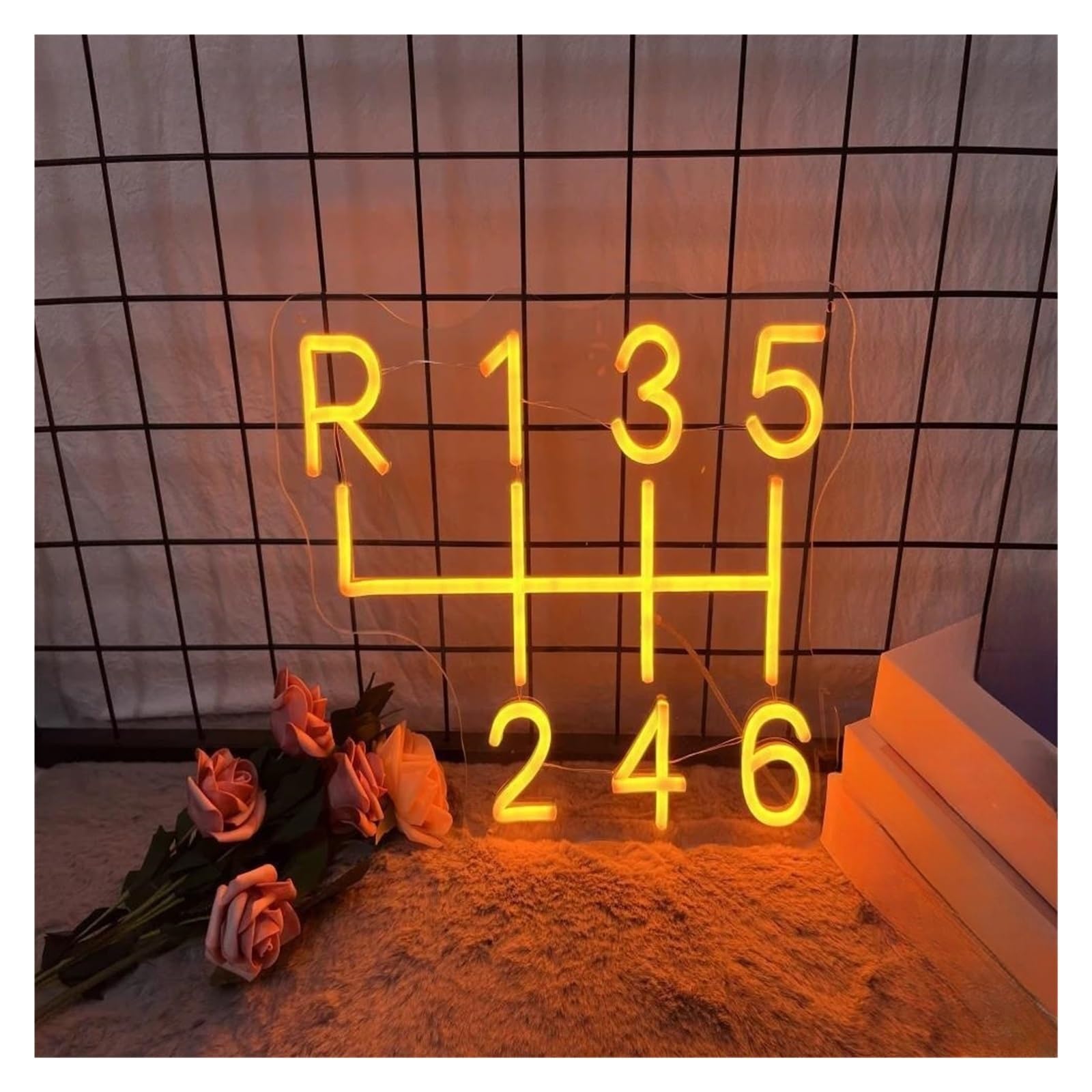 LEMST Signs Lamp Car Gearbox Neon Sign Automotive Repair Shop Car Garage Wall Decor Party Hanging Luminous Business Light USB Powered 30cmx38cm(Orange)
