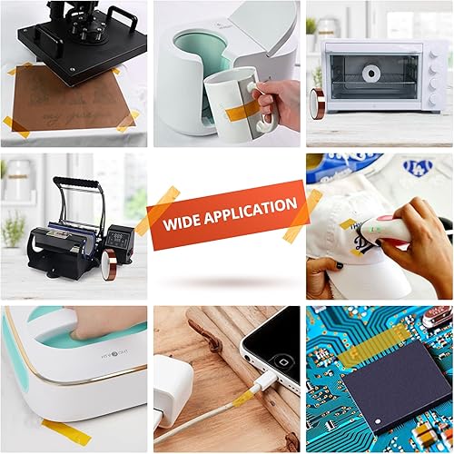 Miniatura 7 de Paquete de 3 láminas de teflón de PTFE de 16 x 20 pulgadas y 2 rollos de cinta térmica de 0.787 in x 108.3 ft para sublimación, cinta resistente al