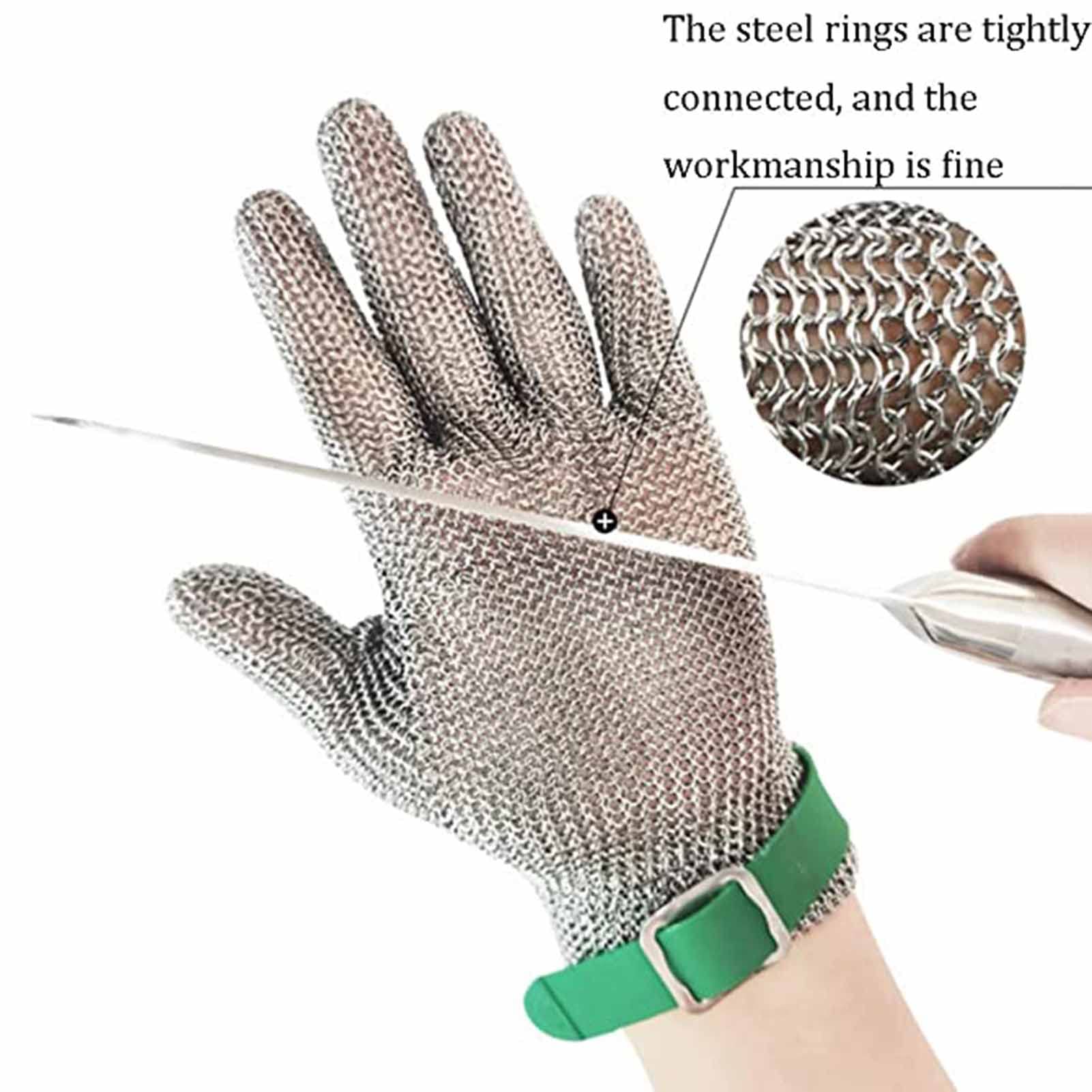 Cut Resistant Gloves Rękawice Z Drutu Ze Stali Nierdzewnej, Odporne Na Przecięcie I Przekłucia Rękawice Ogrodnicze Dla Rzeźników(Size:XS/opakowanie jednej sztuki)