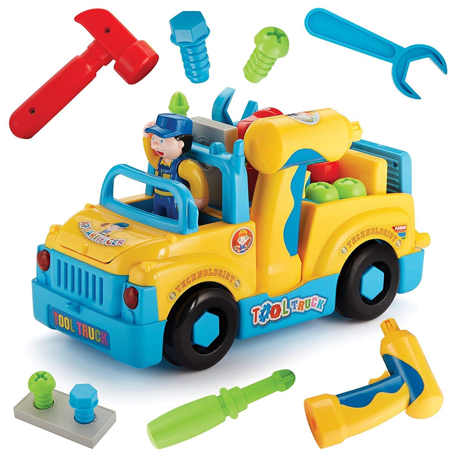 Fun Building Multifunctional Take Apart Toy Tool Truck with Electric