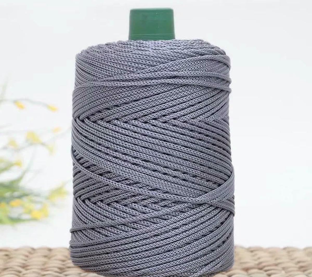 Sznurek makramowy Skręcony sznurek 3,0 mm Lina bawełniana wielokolorowa(Deep Grey)