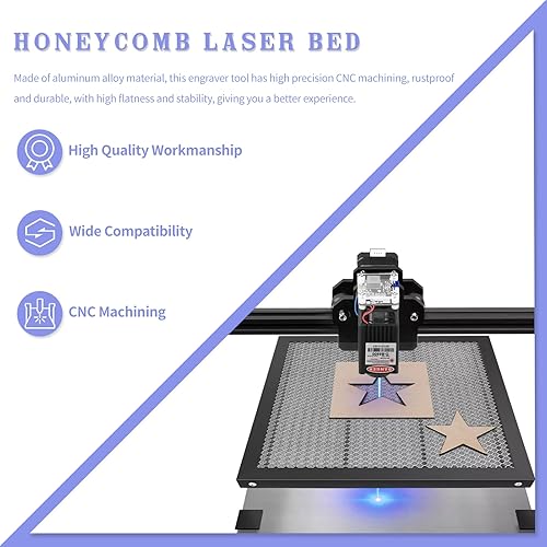 Miniatura 2 de Cama láser de nido de abeja, mesa de trabajo de panal láser mecanizada CNC de 15.748x15.748 in, diseño de rejilla uniforme, buenos accesorios de