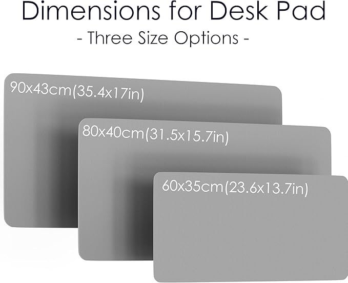 WAYBER Protector de Escritorio Cuero Sintético 80x40cm Gris Plata miniatura 8