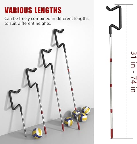 Miniatura 2 de Entrenador de voleibol, entrenador de golpeo de voleibol ajustable en altura, herramienta de entrenamiento de golpeo para taladros, servir y saltar,