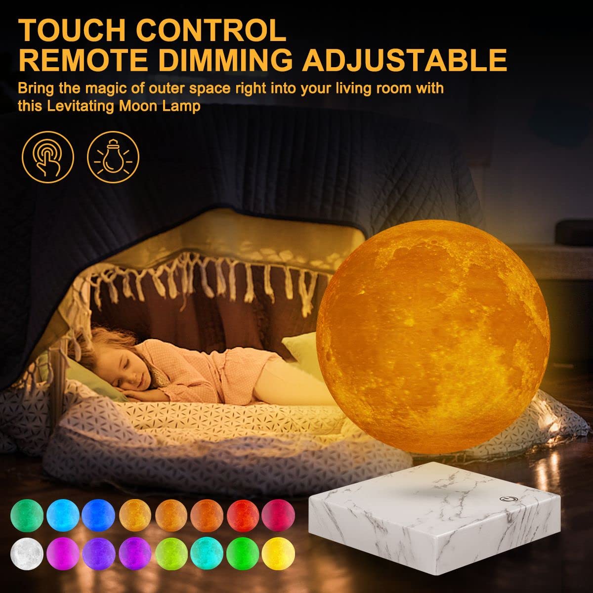 Lampada Lunare Levitante - LED 16 Colori, Rotante E Galleggiante, Con Telecomando, Decorazione Per Camera E Ufficio