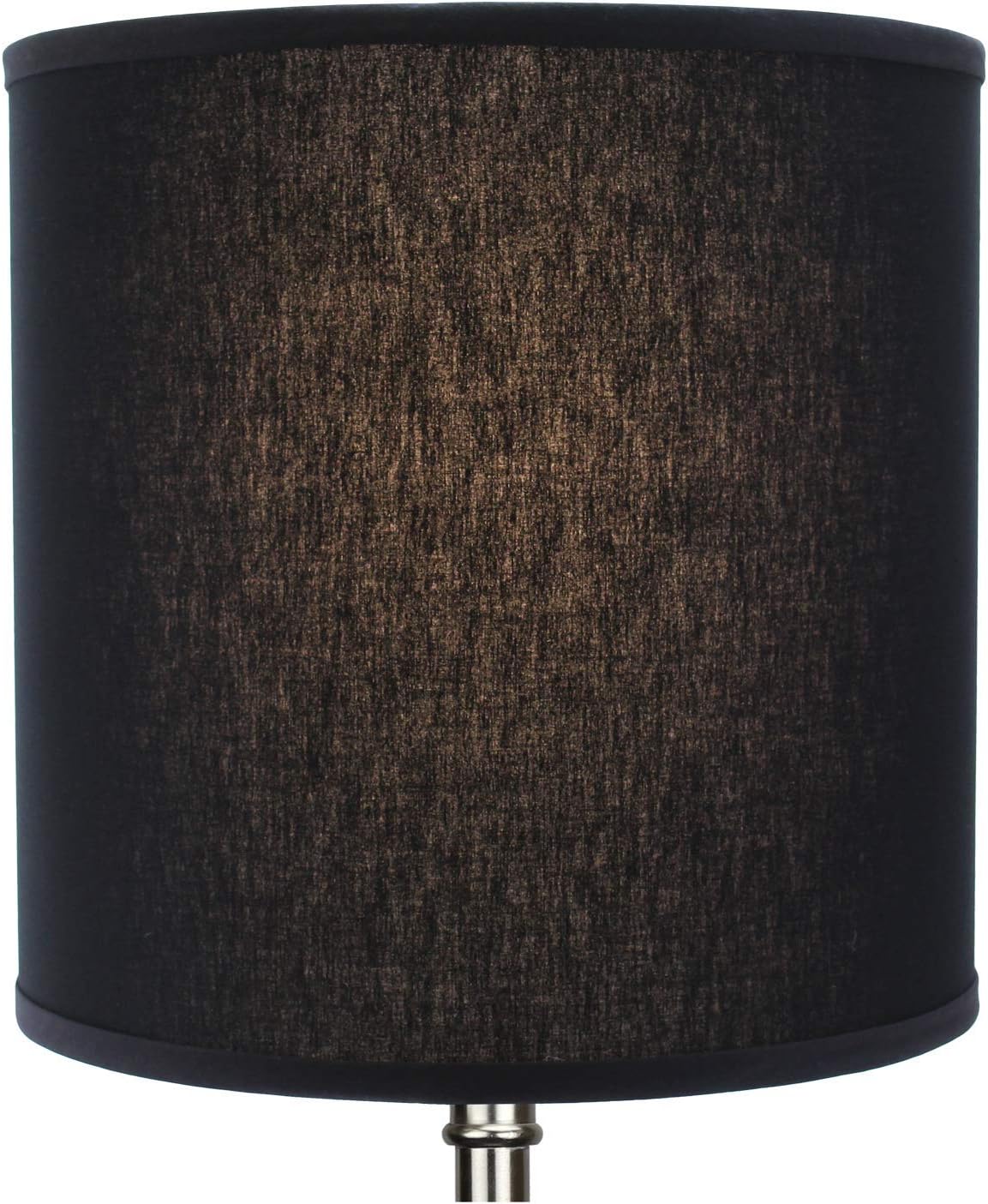 FenchelShades.com 14" Top Diameter x 14" Bottom Diameter 14" Height Cylinder Drum Lampshade USA Made (Black)