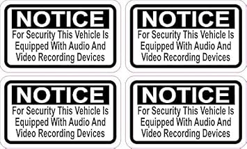 StickerTalk Notice Audio and Video Recording Vinyl Stickers, 2.5 inches by 1.5 inches
