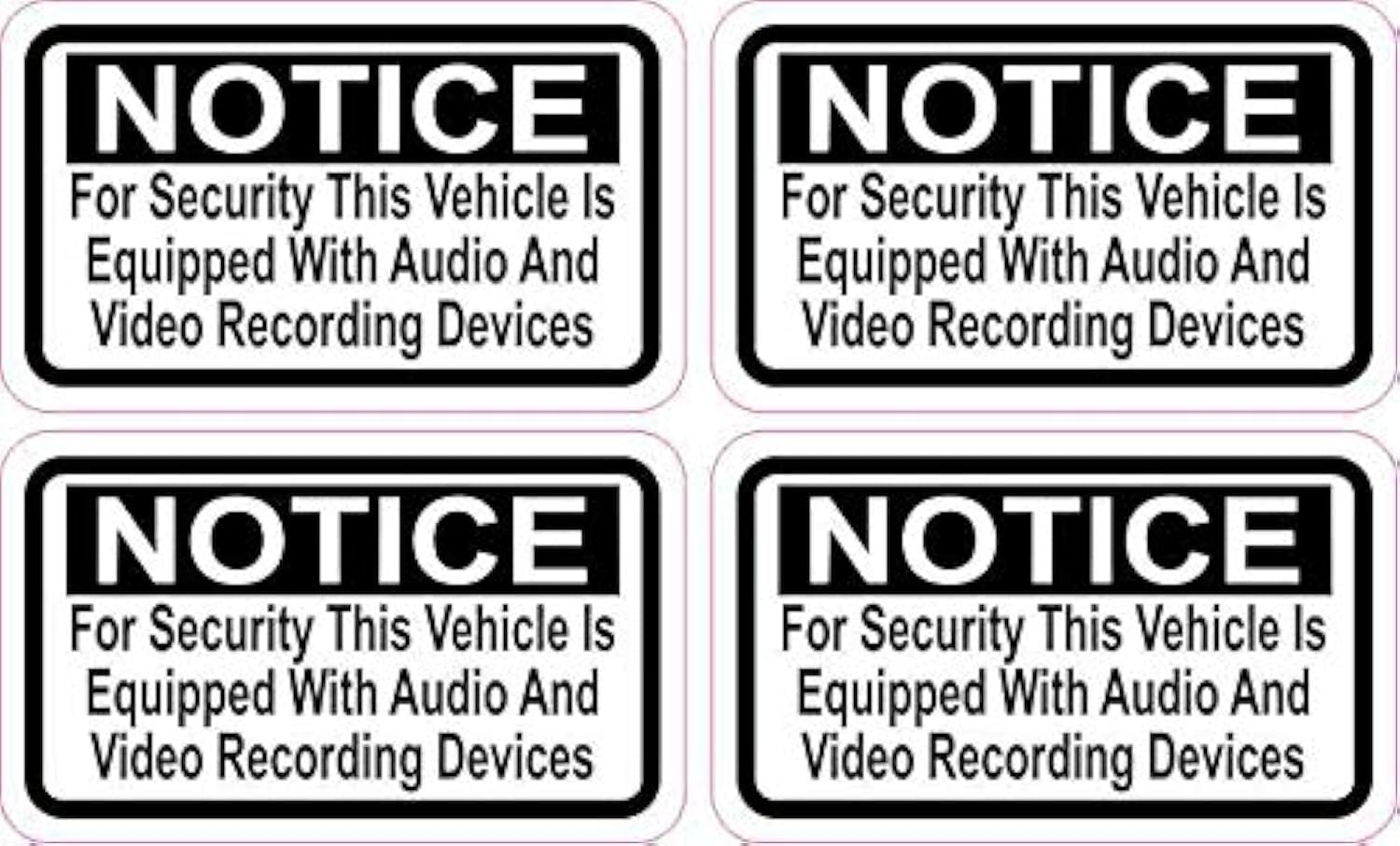 StickerTalk Notice Audio and Video Recording Vinyl Stickers, 2.5 inches by 1.5 inches