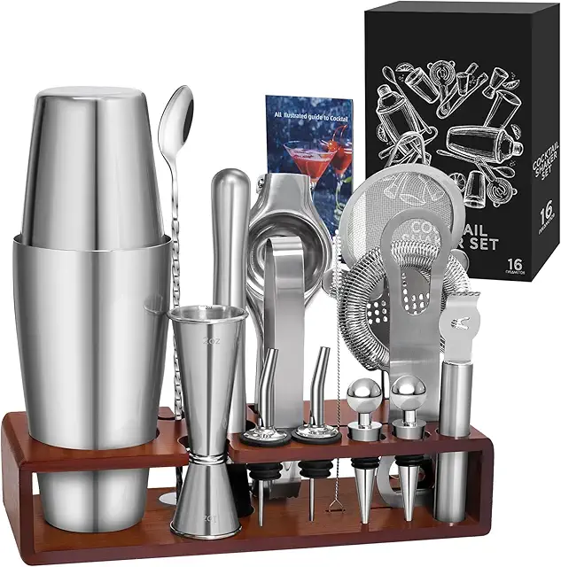 Professional Boston Shaker Cocktail Set - 830ml Stainless Steel Bartender Kit with Accessories