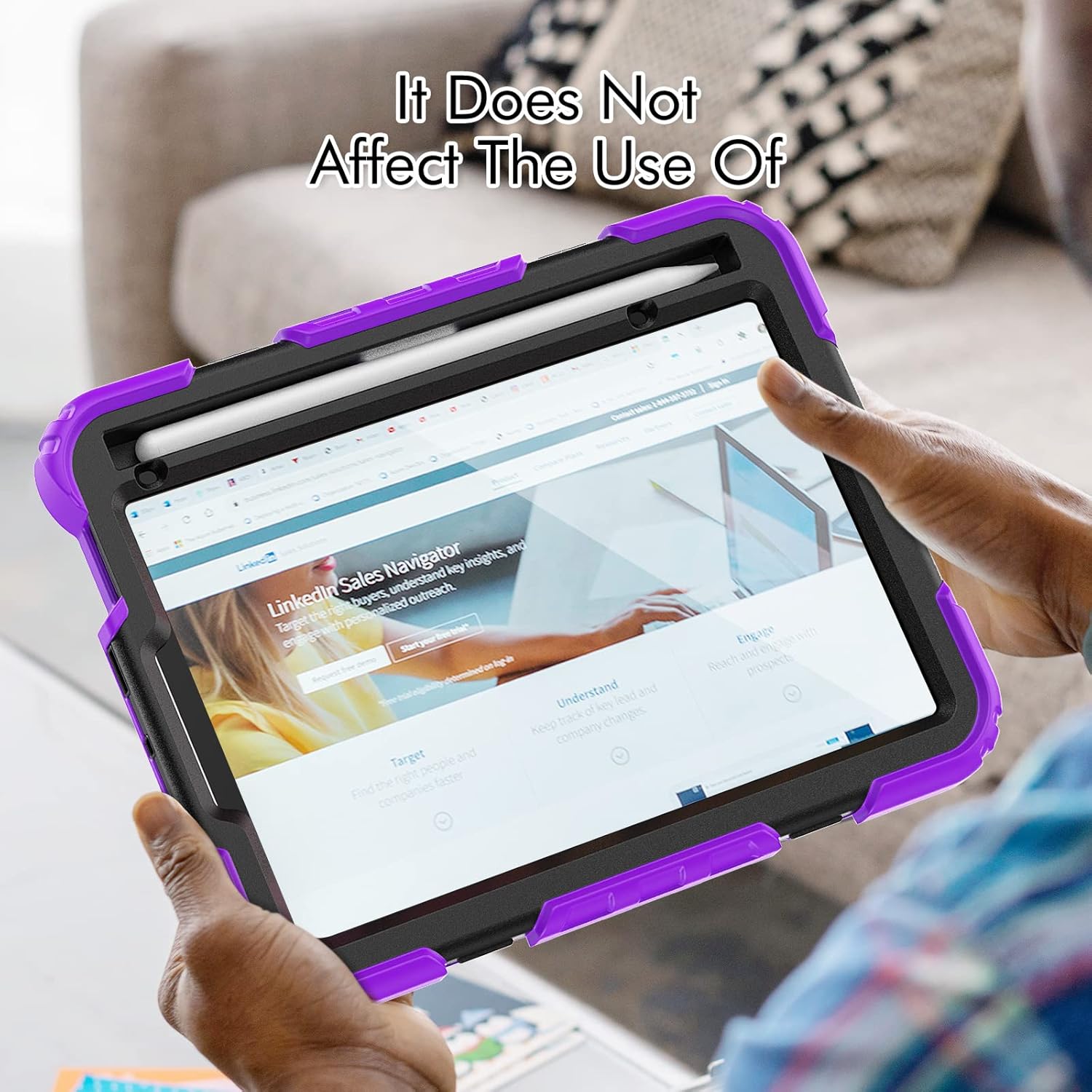 Case for iPad mini 7 (A17 Pro) 2024/ Mini 6 8.3'' with Pencil Holder Screen Protector [360 Rotating Hand Strap] &Stand &Shoulder Strap, Shockproof Case for iPad mini 7th/6th Generation, Purple
