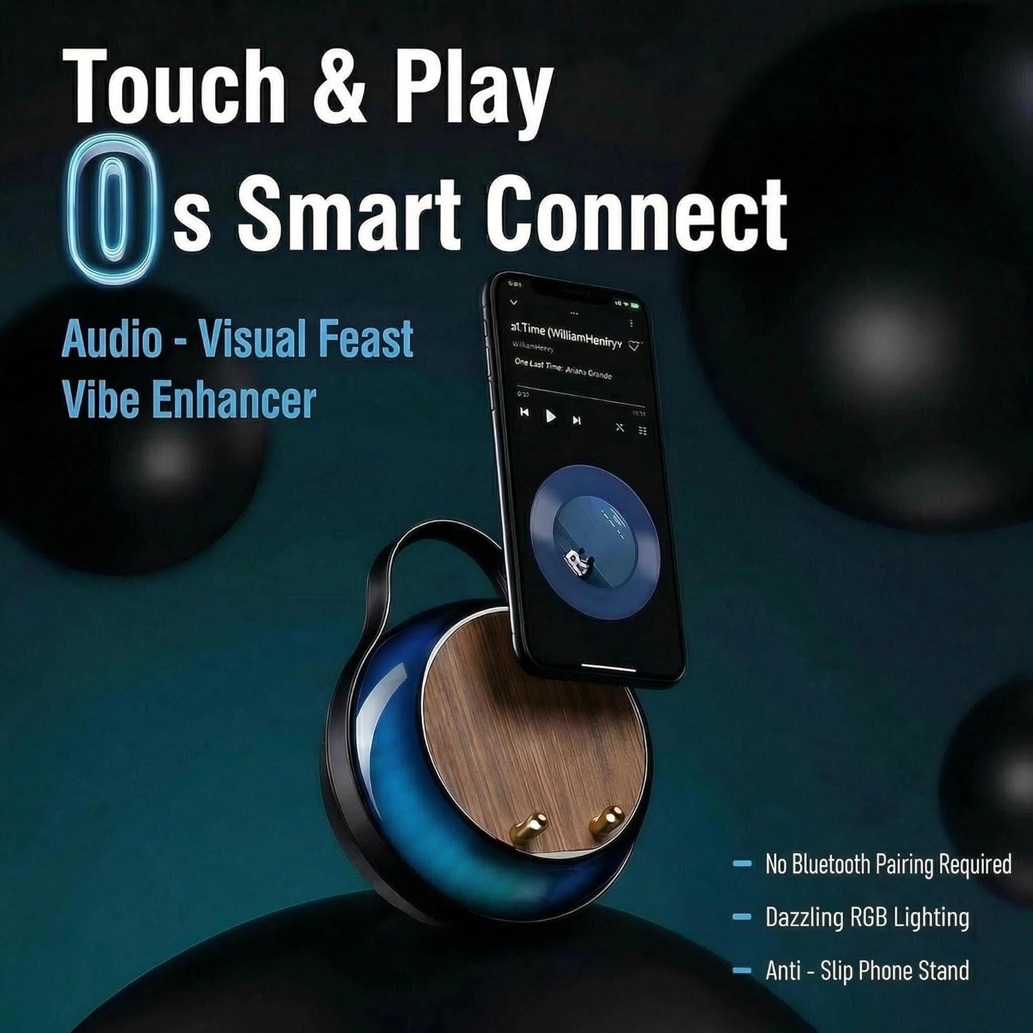 This Bone Conduction Speaker Connects Without Bluetooth or Cables. Compact and Portable, It's Ideal for Living Rooms and Medium-Sized Spaces. (Natural Wood Color)