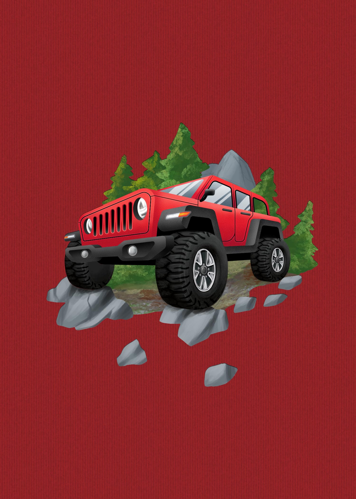 WOWPAPERART 3D Pop-Up Grußkarte Offroad-Fahrzeuge – 12,7x17,8 Cm, Handgefertigt, Mit Umschlag, Für Jeden Anlass