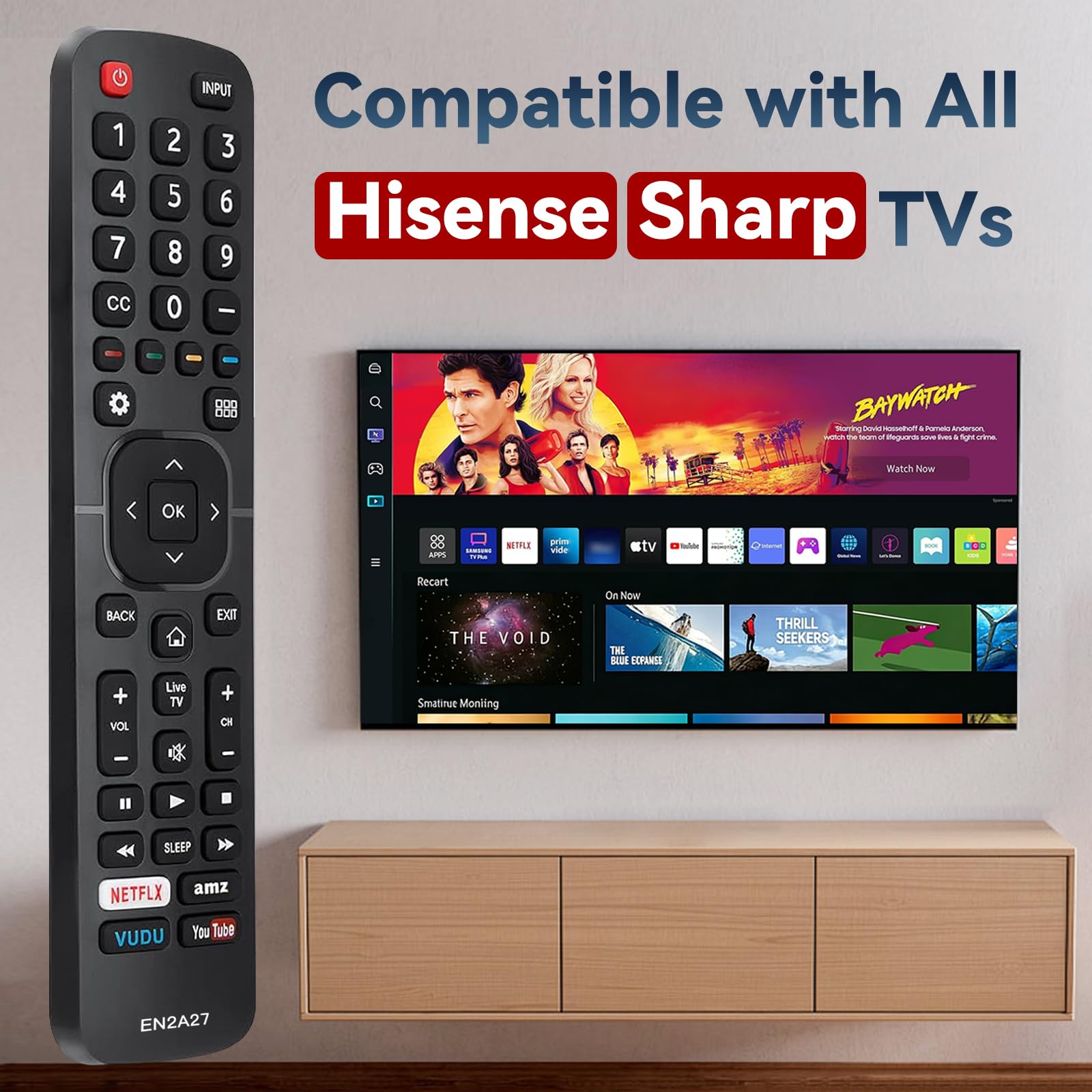 Amazon | EN2A27S 交換用リモコン Netflix Amazon VUDU YouTubeボタン