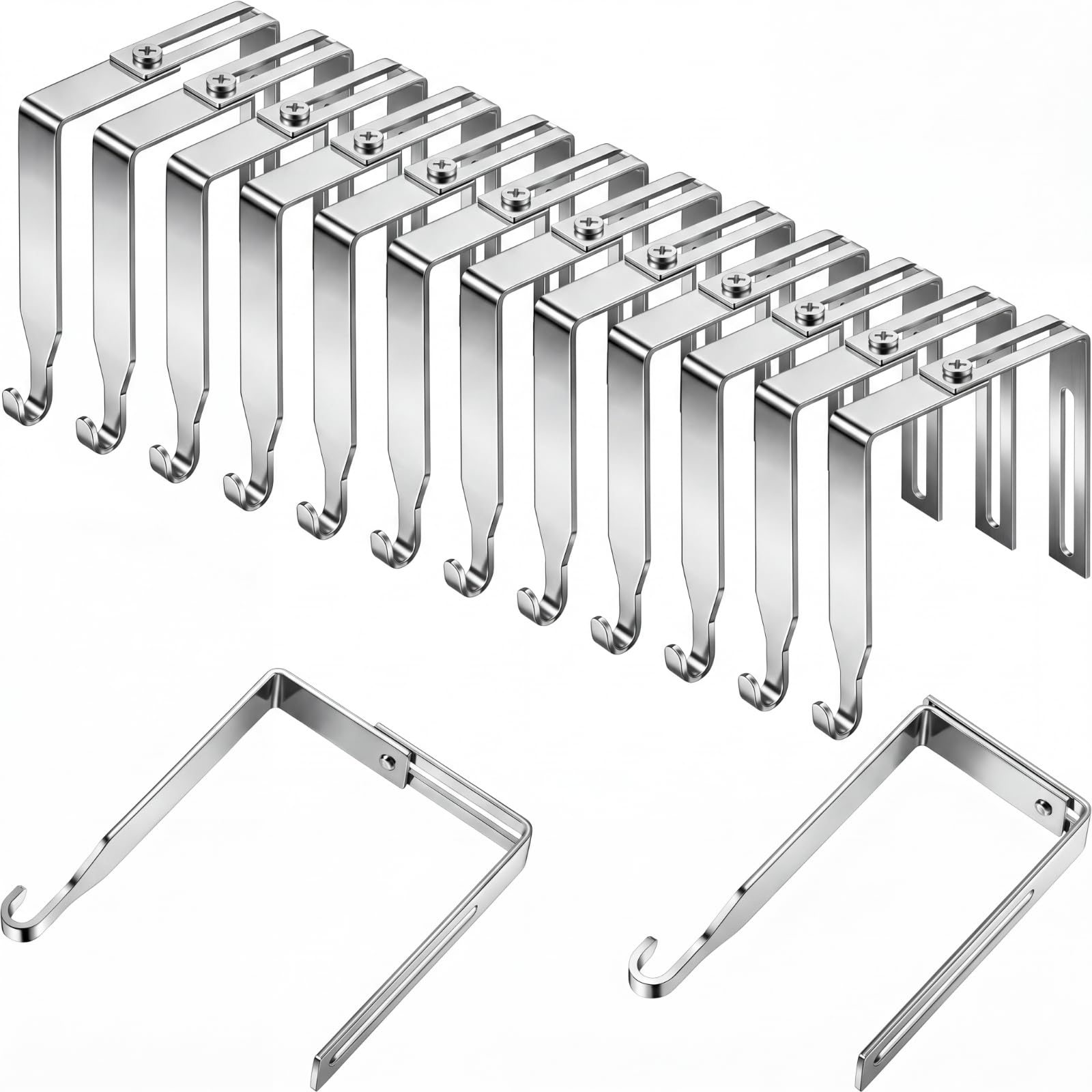 Photo 1 of Amylove Adjustable Cubicle Hooks - Silver, Classic (12 Pcs)