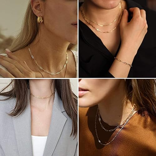 Miniatura 6 de SUNNYCLUE Cadena de clip de oro de 32 pies, carrete de eslabones, collar pequeño a granel, longitud de 0.299 in de ancho, 0.102 in para mujer,