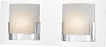Ophelia 2-Light LED Vanity in Chrome and Clear Glass