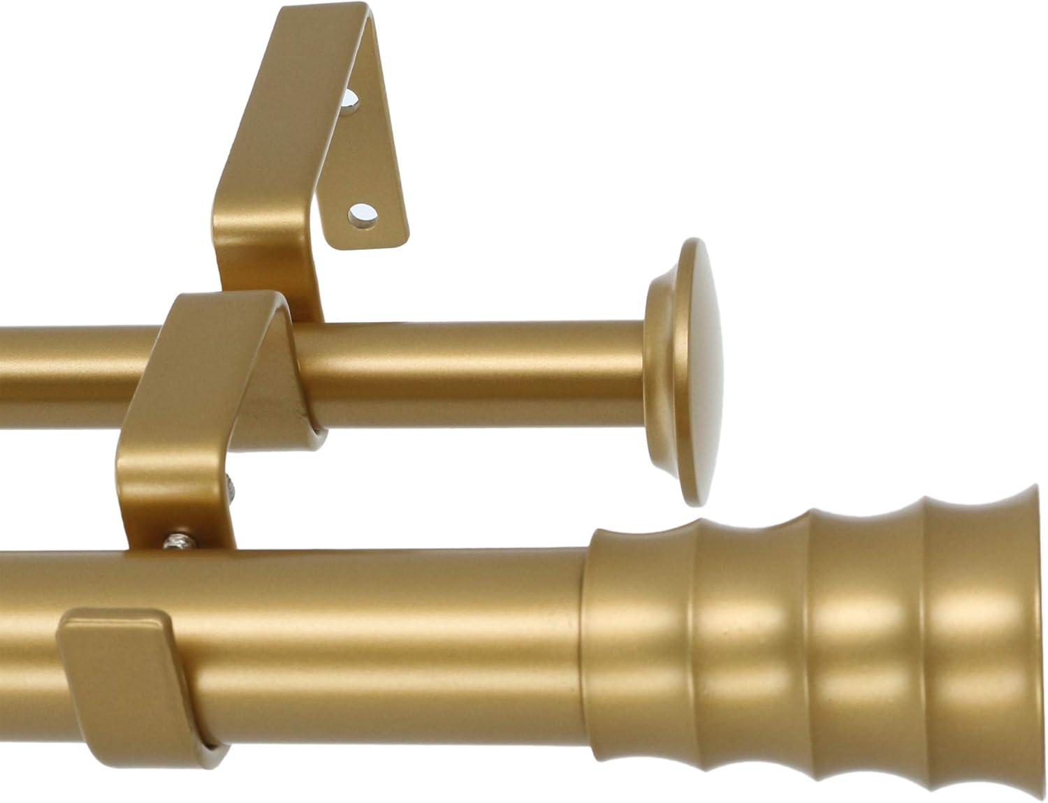 Meriville 1-Inch Diameter Oakley Telescoping Double Window Treatment Curtain Rod, 28-Inch to 48-Inch, Royal Gold