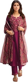 GoSriKi Women’s Rayon Viscose Straight Printed Embroidered Kurta with Pant & Dupatta | Ethnic Kurta Set for Women | Daily,... Price In India