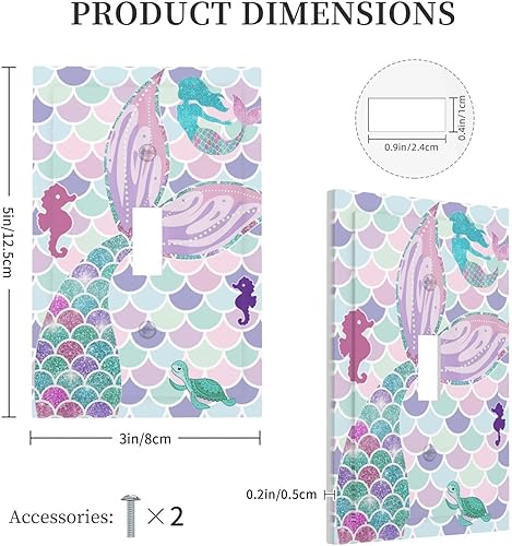 Miniatura 5 de Placa de pared decorativa con diseño de escamas de sirena de 1 cuadrilla, placa de pared decorativa para niñas, niños, dormitorio, cuarto de bebé,