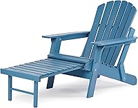 Vista 11 de Juego de 2 sillas Adirondack plegables de madera para exteriores con otomana retráctil, respaldo y tabla de asiento premontados, silla de patio