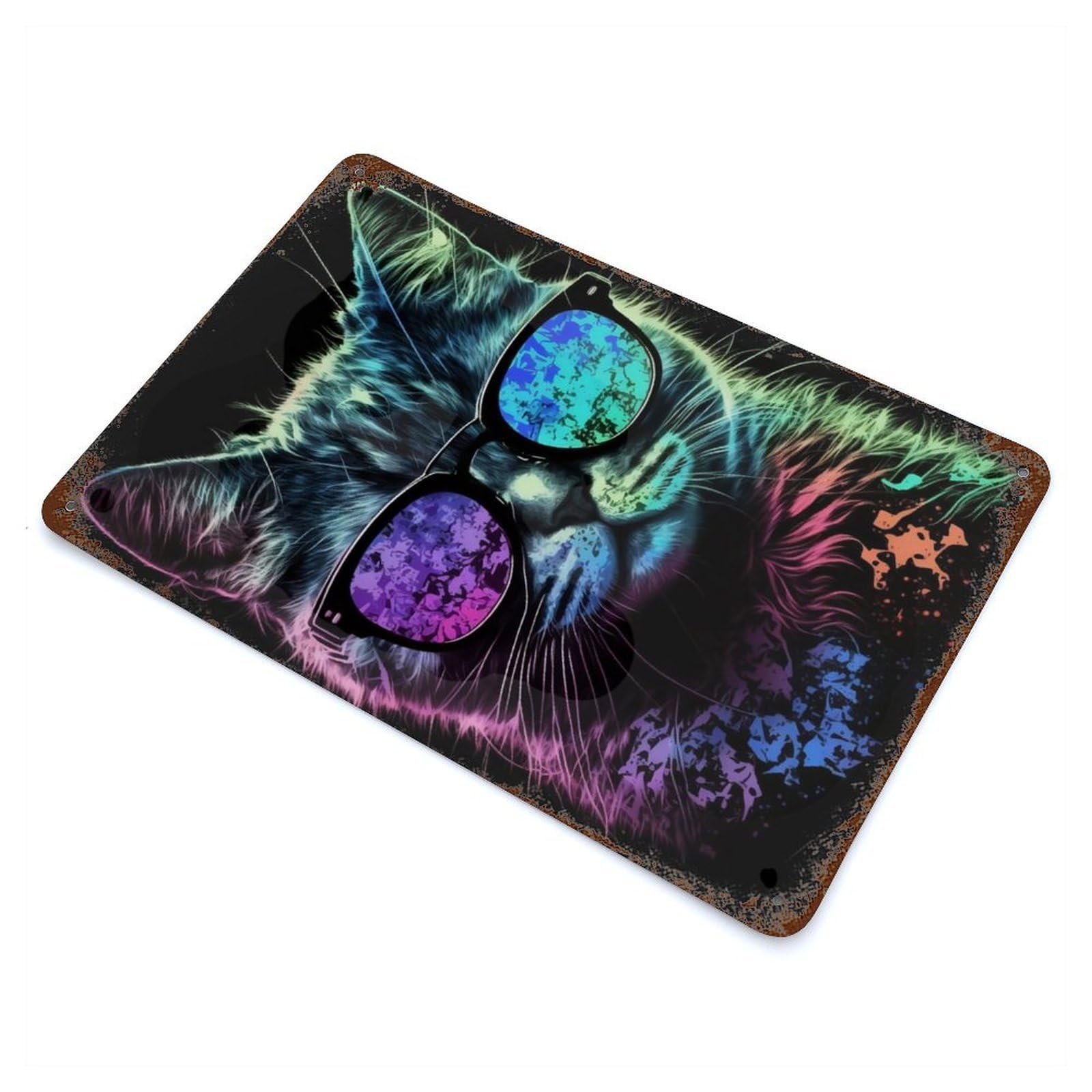 CoolCatNumeroTres Decorative Tin Sign 11.8"x7.9", Ideal for Garage, Bar And Workshop Decor