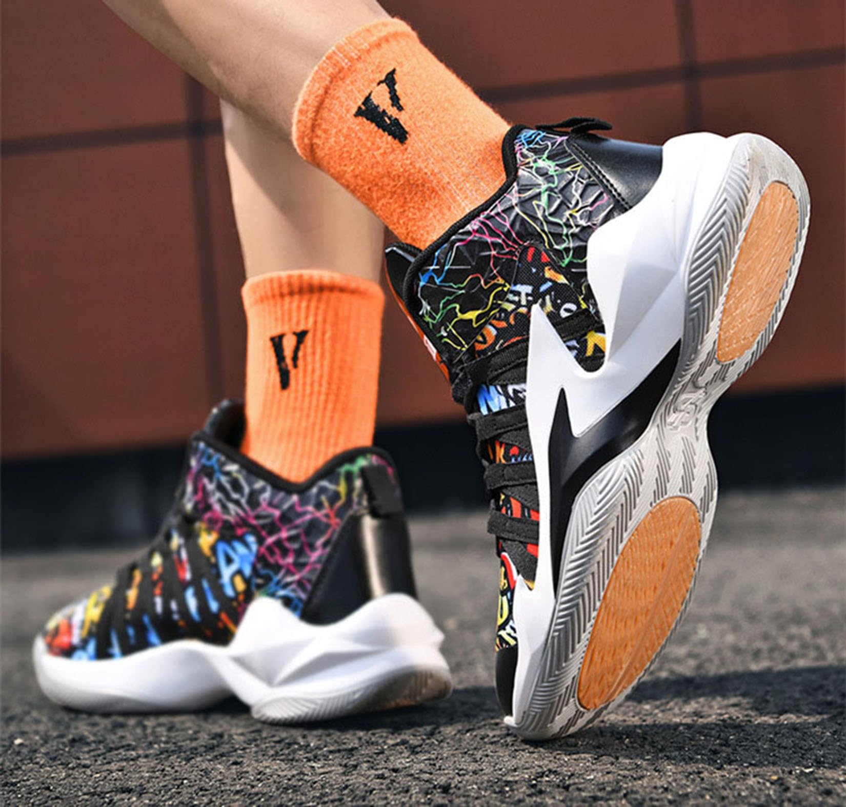 Męskie Buty Do Koszykówki Chłopców Outdoor Buty Sportowe Indoor Buty Sportowe Buty Do Biegania Wygodne(45 EU, Z03)