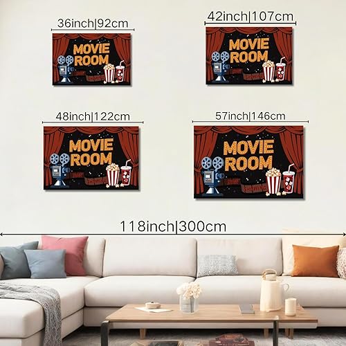 Miniatura 4 de Movie Canvas Wall Art, Retro Movie Night Canvas Wall Art, Camera Picture Print, Home Theater Print Decor, Man Cave Painting, Living Room, Movies