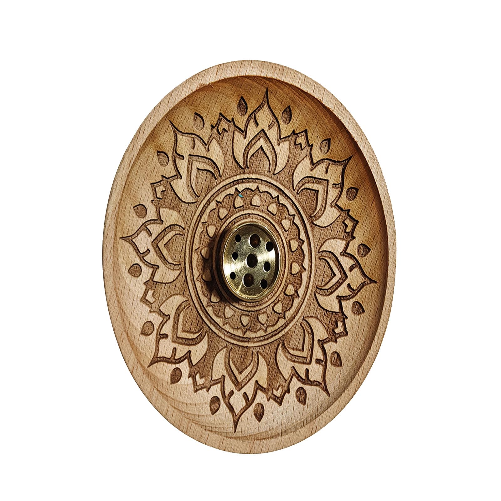 Nucelit Stylish Brass Incenses Burners Set Incenses Stick Holder and Wooden Ashes Tray for Creating Calming Artistic Ambiances Home Fragrances Diffuser