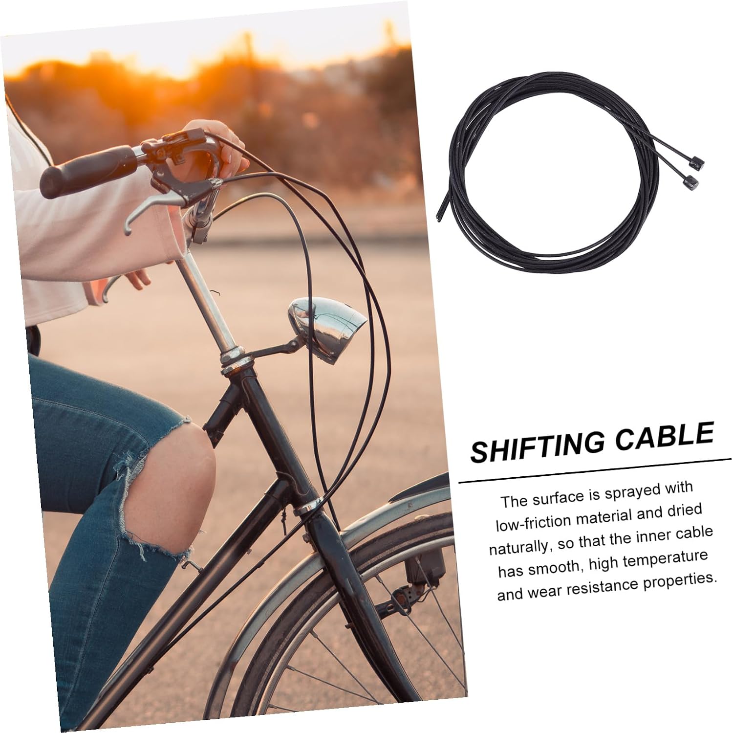 Yardwe Mountain Bike Shifting Cables Bike Derailleur Wire Set Heat Resistant Mount