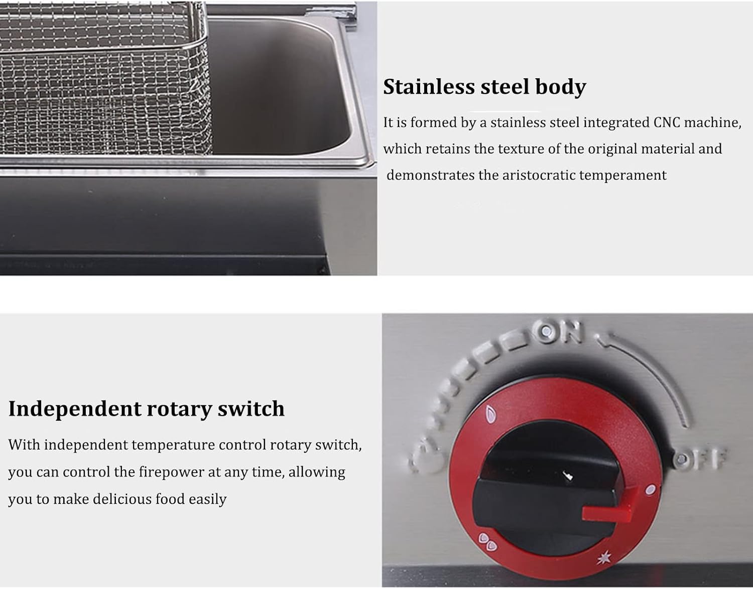 Professional Restaurant Commercial Gas Fryer, Stainless Steel Tabletop Double-slot Lpg Deep Fryer, Outdoor Gas Fryer With Frying Basket and Lid, Suitable for Outdoor Food Cooking In Home Kitchen