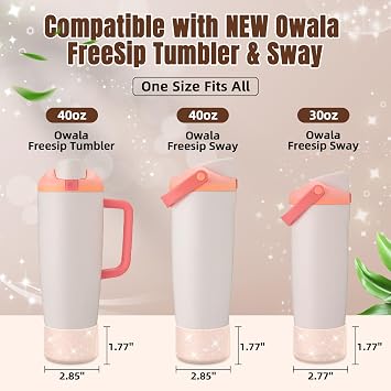 2PCS Silicone Boot Compatible with Owala 30oz & 40oz FreeSip Sway Bottles & Tumblers, Protective Anti-Slip Bottom Cover Sleeve for Freesip Sway Tumbler