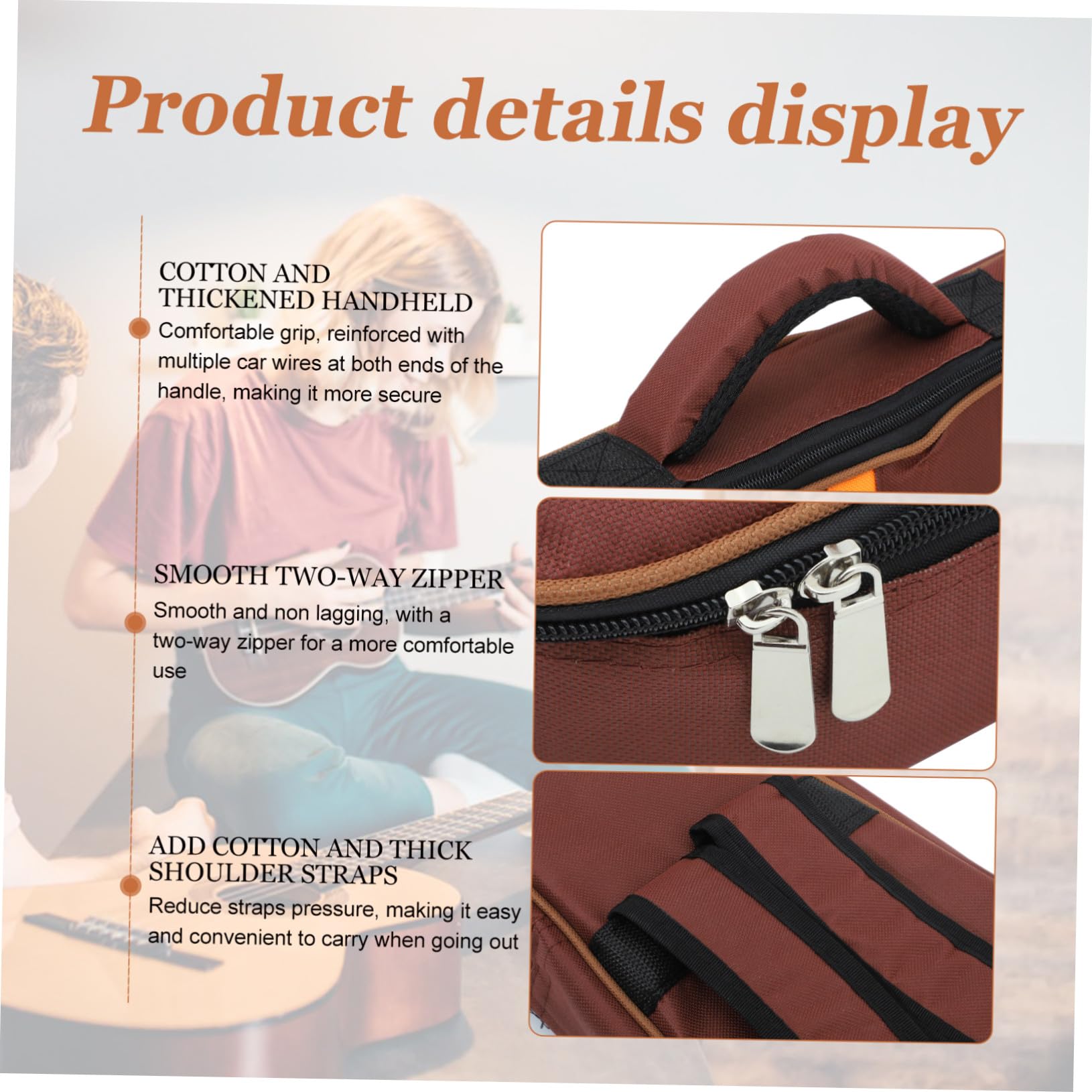 BESTonZON Ukulele Tasche Aus Oxford Tuch Tragbare Ukulele Tasche Mit Verstärktem Design Für Zubehör Und Reisen