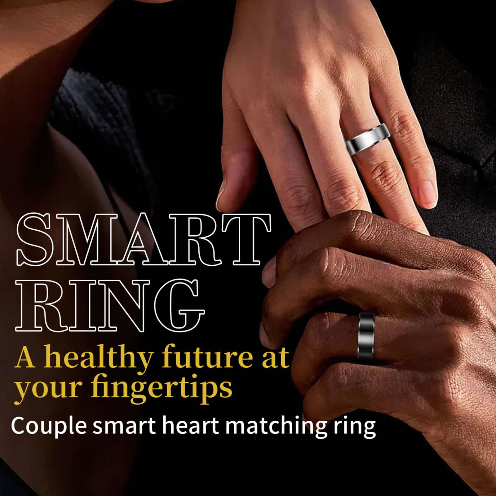 Bague intelligente podomètre Android iOS Fitness Bague de suivi pour homme et femme Fréquence cardiaque Étanche 5ATM Tracker de sommeil Bague intelligente Tracker d'activité Bague de santé