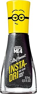 Sally Hansen Insta-Dri Despicable Me Nail Polish | Quick Dry, Long Lasting, Streak-Free Shine | Opaque, Glittery | 772 Deeply Despicable | Black Shimmer Nail Color