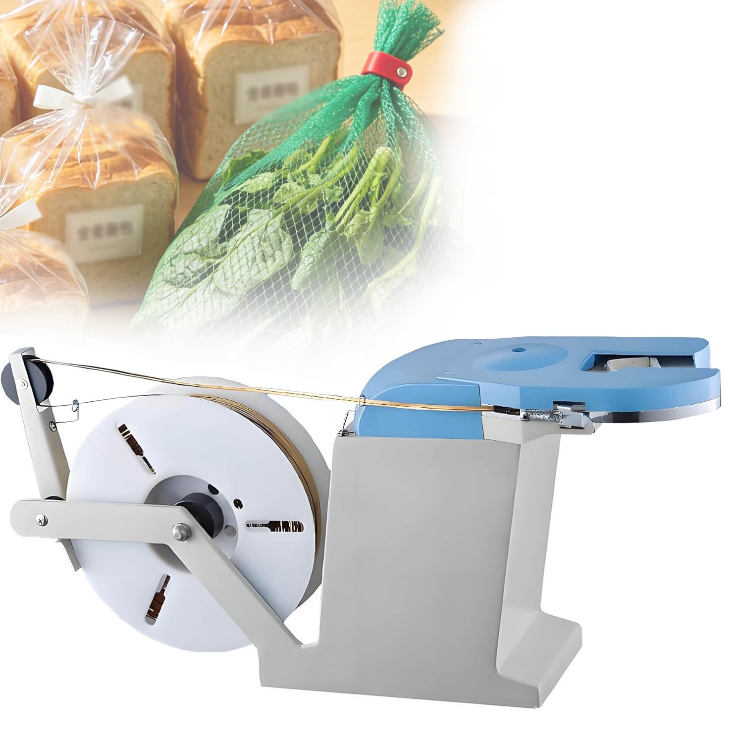 Ymnogjie Heavy Duty Semi-Automatic Twist Tie Machine, Electric Powered Bag Sealer with 200mm Tightening Circle, 0.1-1.2mm Wire Compatibility, for Bread Vegetable Candy