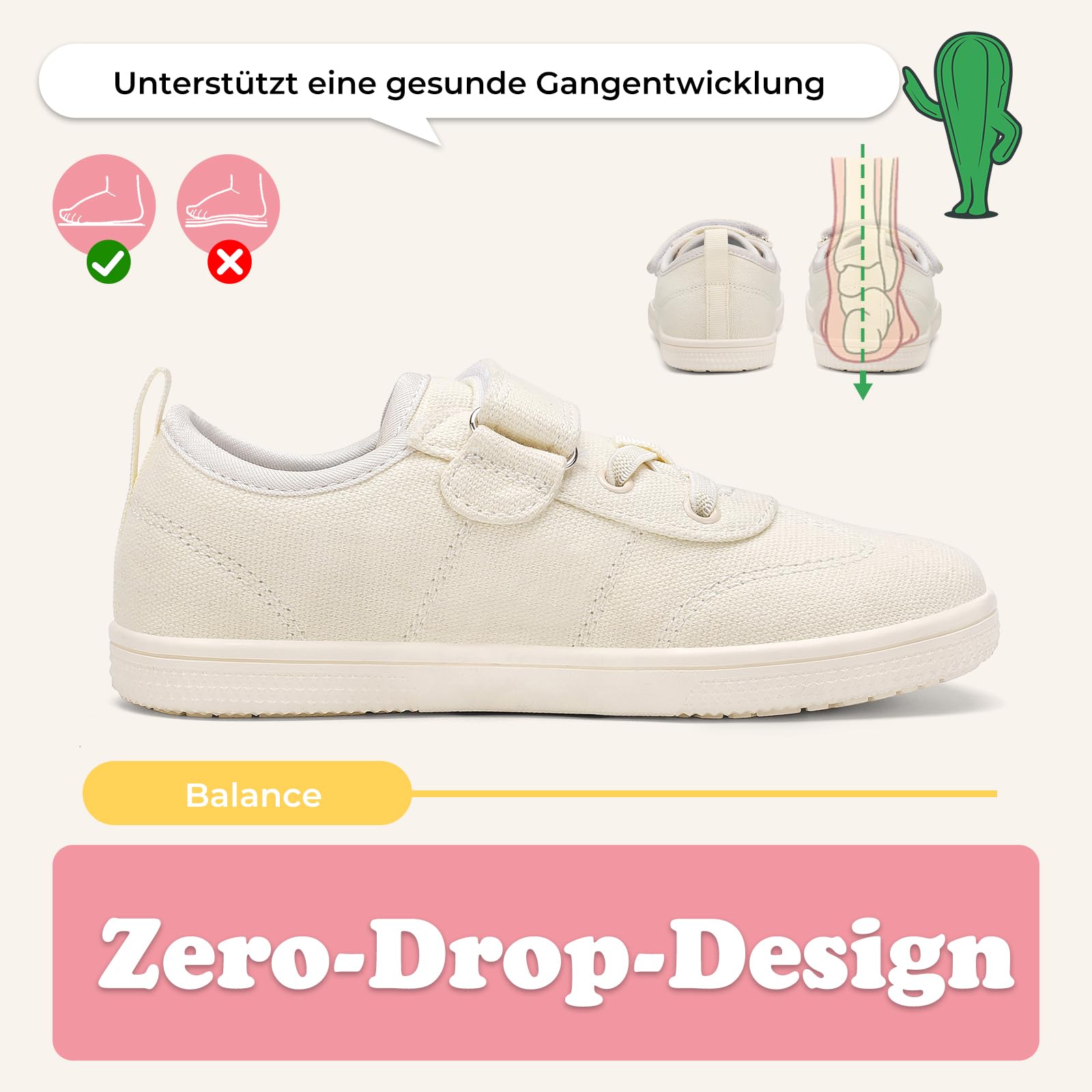 SAGUARO Barfußschuhe Mädchen rutschfeste Barfuß Hausschuhe mit Breite Zehenbox & Zero-Drop-Sohle,Gr.25-35