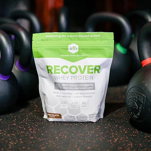 Miniatura 7 de SFH Recover Whey Protein Powder (chocolate) Gran sabor, 100% suero de leche alimentado con pasto para después del entrenamiento, totalmente natural,