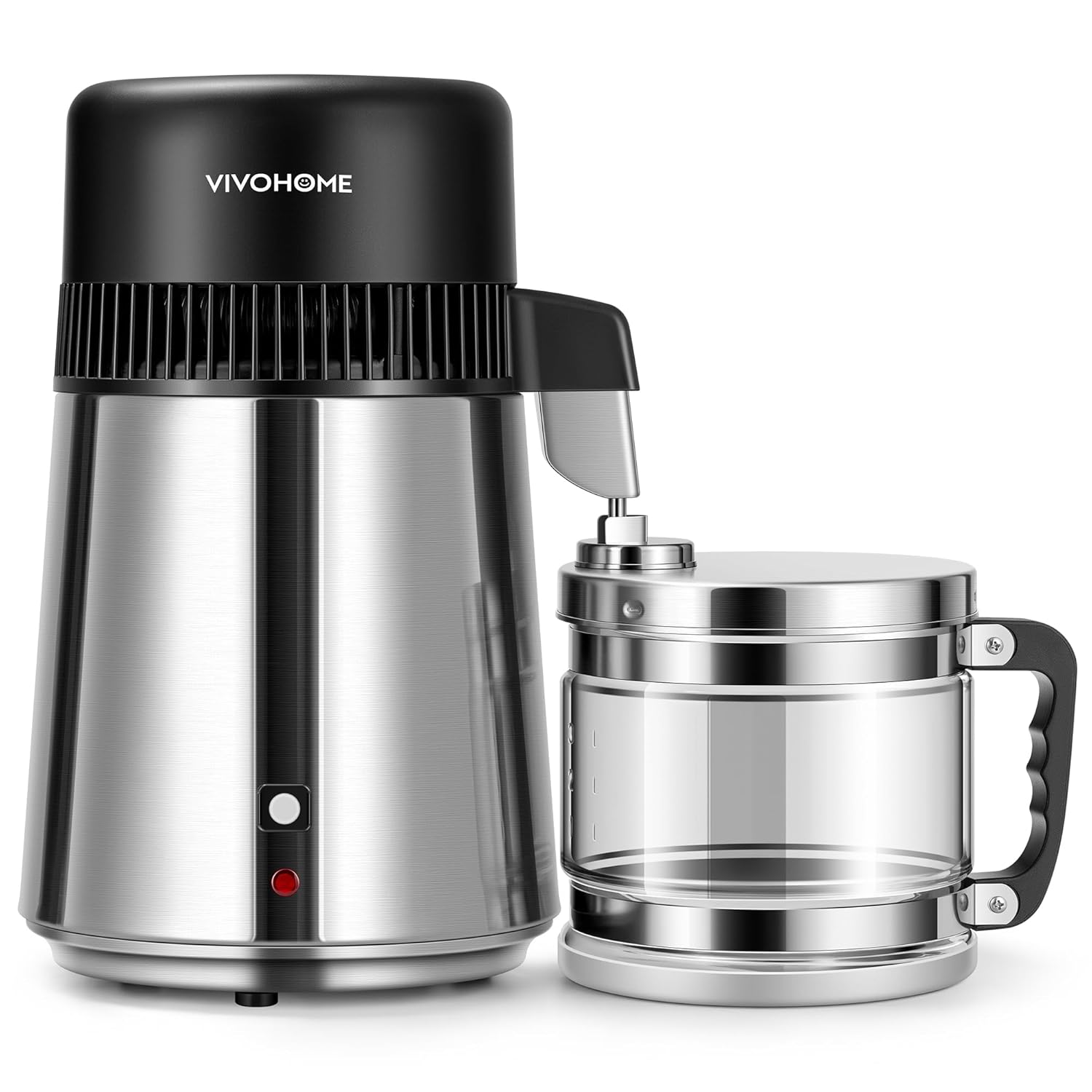 VIVOHOME Water Distiller Countertop 1.1 Gallon/4L 304 Stainless Steel Distilled Water Machine with Smart Switch Purifier Filter for Home Office